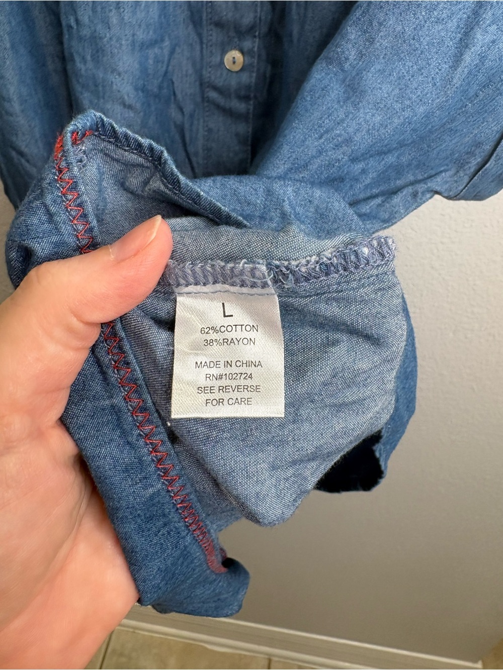 Hester & Orchard Large Denim Top NWT - Picture 4 of 5
